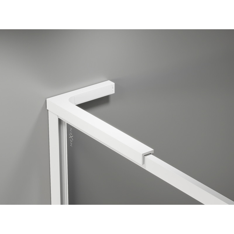 Mexen Kioto-XF L ścianka prysznicowa Walk-in z ramką 50 x 202 cm, transparent 10 mm, biała - 800-050-174-20-00-XF
