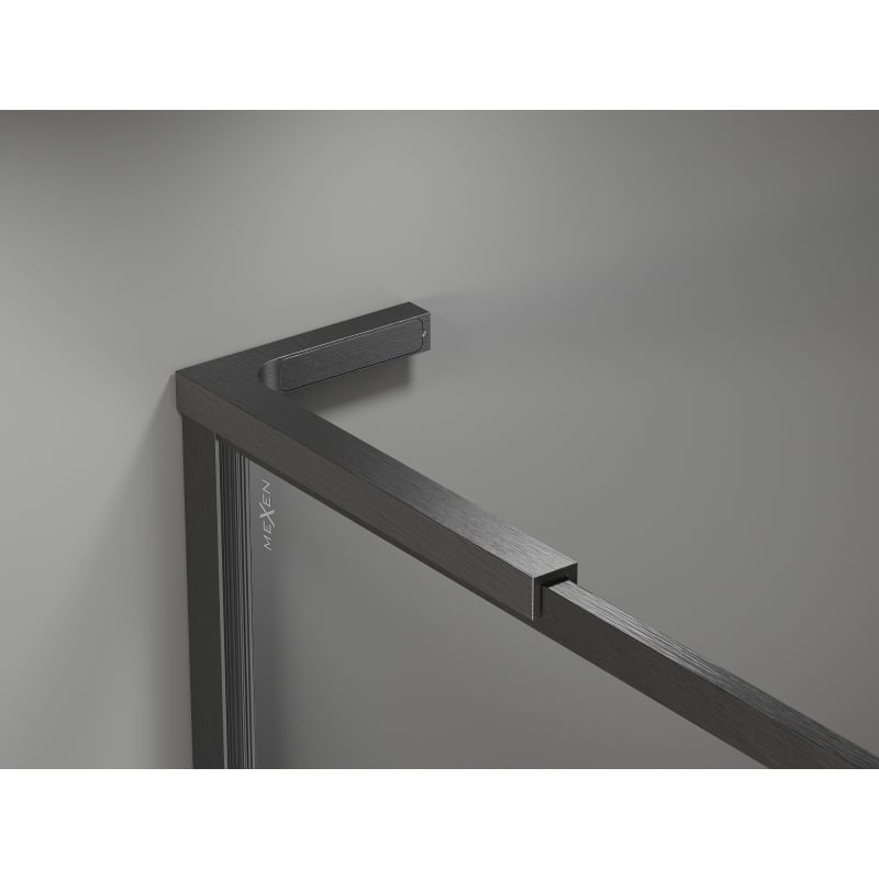 Mexen Kioto-XF L ścianka prysznicowa Walk-in z ramką 110x202 cm, transparent 10 mm, gun gray szczotkowany - 800-110-174-66-00-XF