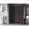 Mexen Kioto-XF ścianka prysznicowa Walk-in z ramką 160 x 100 cm, transparent 10 mm, różowe złoto - 800-160-202-04-60-100-XF