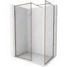 Mexen Kioto-XF ścianka prysznicowa Walk-in z ramką 150 x 120 cm, transparent 10 mm, różowe złoto - 800-150-202-04-60-120-XF