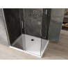Mexen Omega kabina prysznicowa rozsuwana 140 x 100 cm, grafit, chrom + brodzik Flat, bialy - 825-140-100-01-40-4010