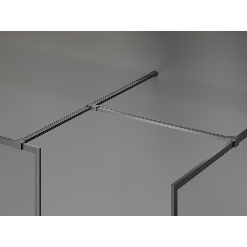 Mexen Kioto-XF ścianka prysznicowa Walk-in z ramką 80x70 cm, transparent 10 mm, gun gray szczotkowany - 800-080-202-04-66-070-XF
