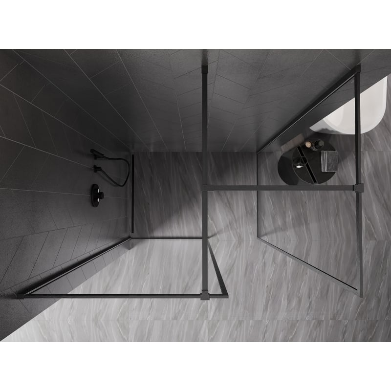 Mexen Kioto-XF ścianka prysznicowa Walk-in z ramką 90x70 cm, transparent 10 mm, gun gray szczotkowany - 800-090-202-04-66-070-XF
