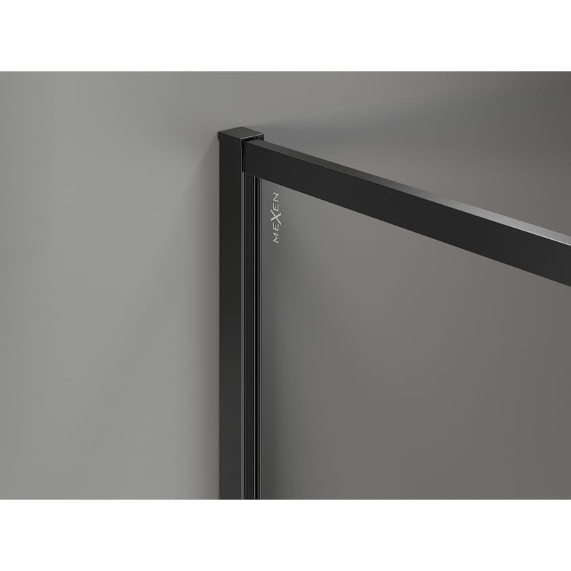 Mexen Kioto-XF ścianka prysznicowa Walk-in z ramką 80 x 70 cm, transparent 10 mm, czarna - 800-080-202-04-70-070-XF
