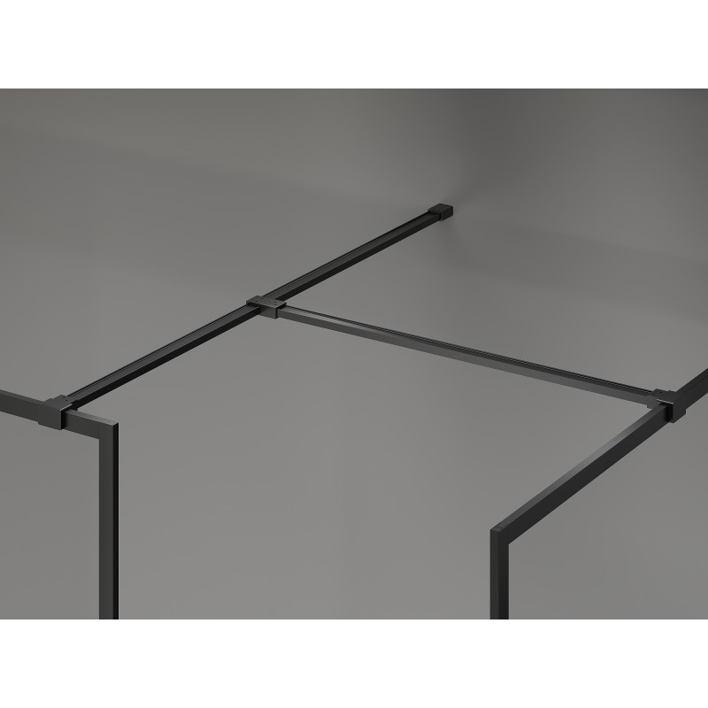 Mexen Kioto-XF ścianka prysznicowa Walk-in z ramką 120 x 70 cm, transparent 10 mm, czarna - 800-120-202-04-70-070-XF