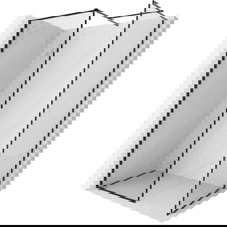 Mexen Kioto-XF ścianka prysznicowa Walk-in z ramką 100 x 90 cm, transparent 10 mm, czarna - 800-100-202-04-70-090-XF