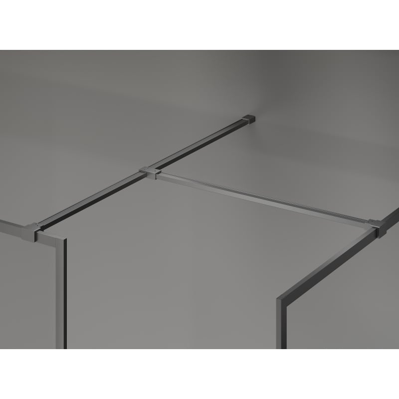 Mexen Kioto-XF ścianka prysznicowa Walk-in z ramką 120 x 80 cm, transparent 10 mm, gun metal - 800-120-202-04-95-080-XF