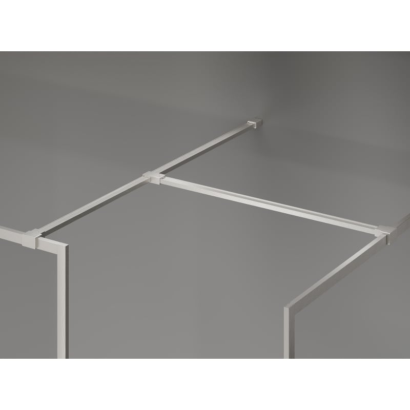 Mexen Kioto-XF ścianka prysznicowa Walk-in z ramką 140x70 cm, transparent 10 mm, nikiel szczotkowany - 800-140-202-04-97-070-XF