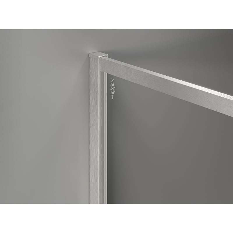 Mexen Kioto-XF ścianka prysznicowa Walk-in z ramką 110x110 cm, transparent 10 mm, nikiel szczotkowany - 800-110-202-04-97-110-XF
