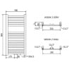 Mexen Hades grzejnik łazienkowy 800 x 400 mm, 253 W, złoty - W104-0800-400-00-50