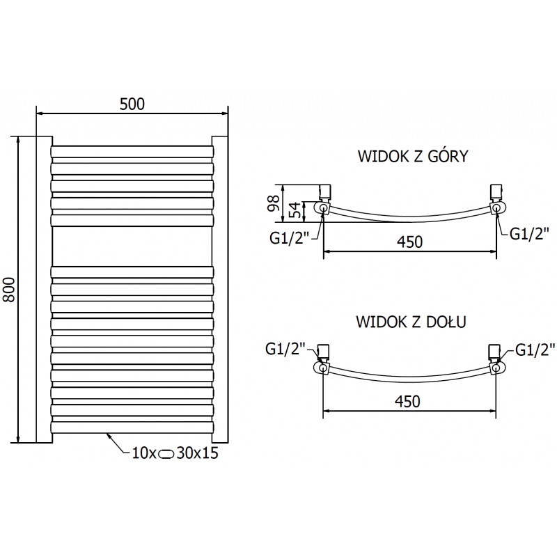 Mexen Helios grzejnik elektryczny 800 x 500 mm, 300 W, złoty - W103-0800-500-2300-50