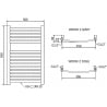 Mexen Helios grzejnik elektryczny 800 x 500 mm, 300 W, złoty - W103-0800-500-2300-50