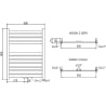 Mexen Uran grzejnik łazienkowy 800 x 600 mm, 336 W, złoty - W105-0800-600-00-50