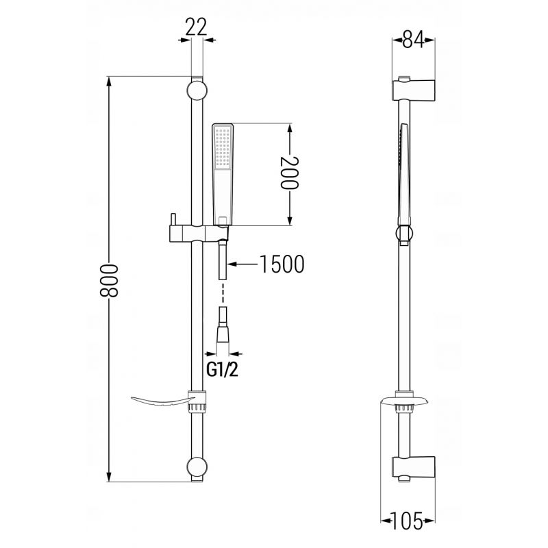 Mexen Caro DF72 bateria prysznicowa z zestawem prysznicowym, chrom - 74664DF72-00