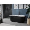 Mexen Luna wanna wolnostojąca 140 x 75 cm, biała/czarna, przelew gun metal - 52031407575-95