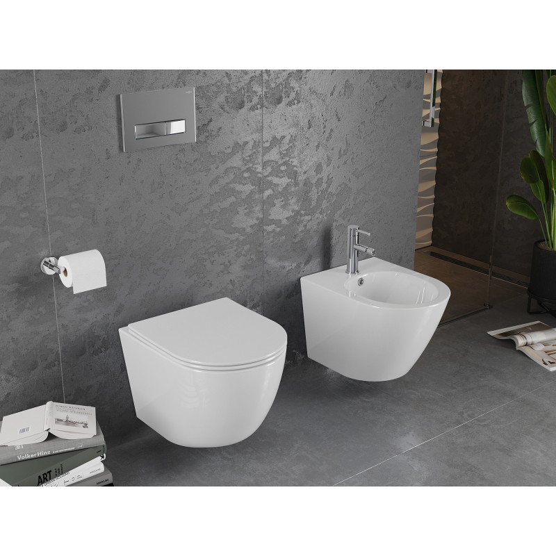 Mexen Lena miska wc Rimless z deską wolnoopadającą slim, duroplast, biała połysk - 30220400