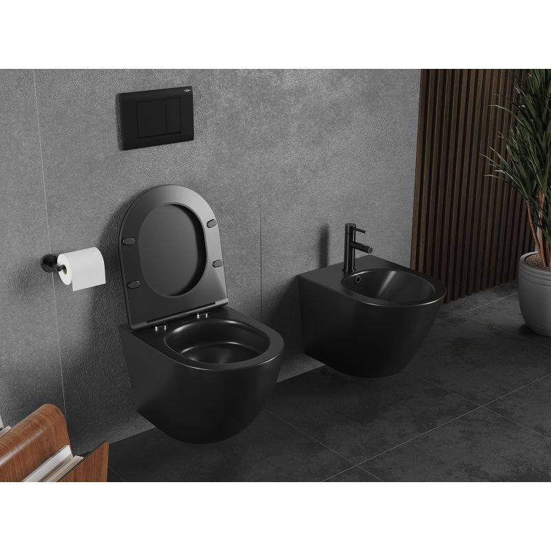 Mexen Lena miska wc Rimless Tornado, czarna mat - 3322XX85T