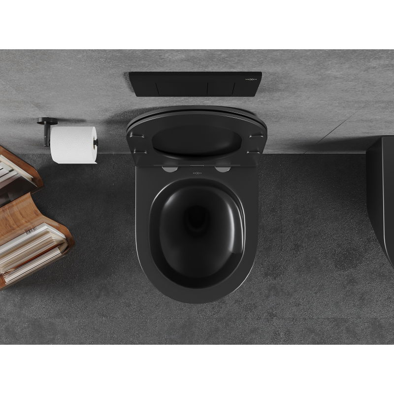 Mexen Lena miska wc Rimless Tornado, czarna mat - 3322XX85T