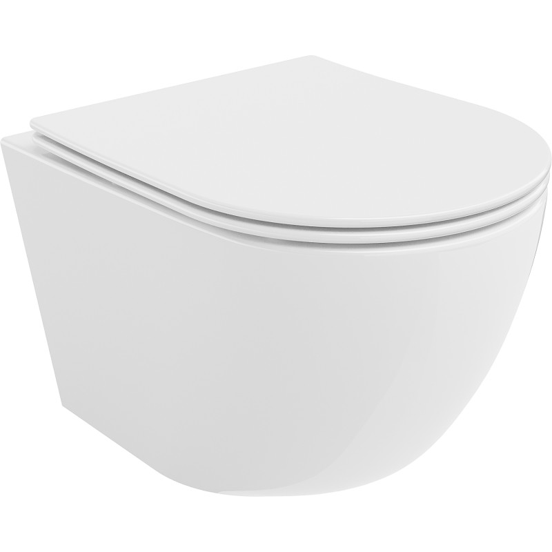 Mexen Lena miska wc Rimless Tornado z deską wolnoopadającą slim, duroplast, biała połysk - 30220400T