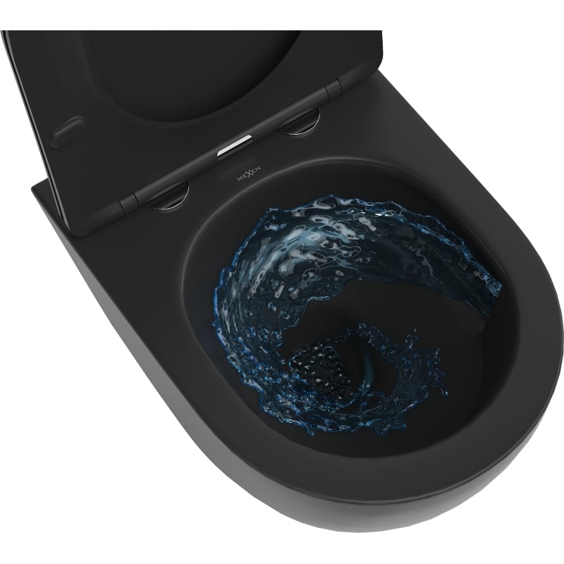 Mexen Lena miska wc Rimless Tornado z deską wolnoopadającą slim, duroplast, czarna mat - 30220185T