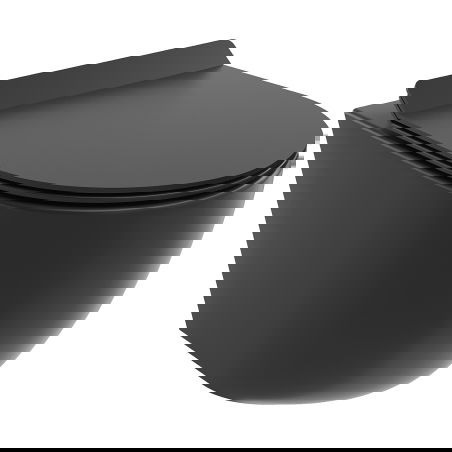 Mexen Lena miska wc Rimless Tornado z deską wolnoopadającą slim, duroplast, czarna mat - 30220185T