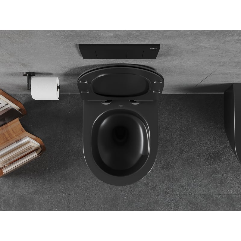 Mexen Lena miska wc Rimless Tornado z deską wolnoopadającą slim, duroplast, czarna mat - 30220185T
