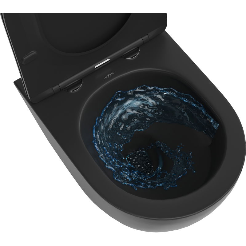 Mexen Lena miska wc Rimless Tornado z deską wolnoopadającą slim, duroplast, czarna mat - 30221085T