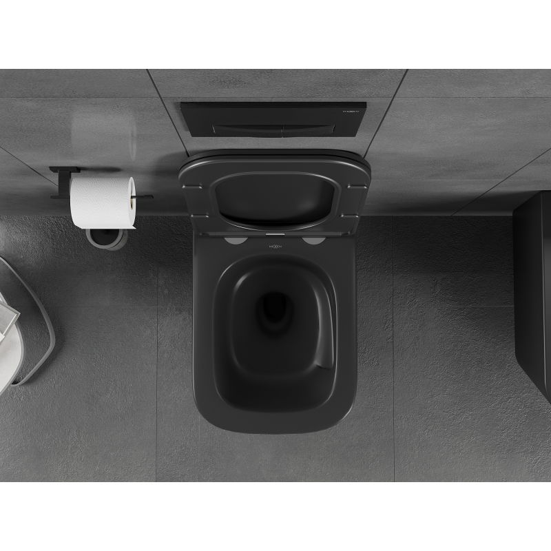 Mexen Teo miska wc Rimless Tornado, czarna mat - 3385XX85T