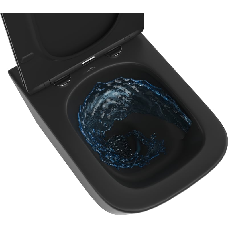 Mexen Teo miska wc Rimless Tornado z deską wolnoopadającą slim, duroplast, czarna mat - 30850685T