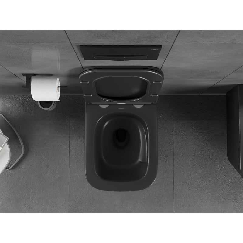Mexen Teo miska wc Rimless Tornado z deską wolnoopadającą slim, duroplast, czarna mat - 30850685T