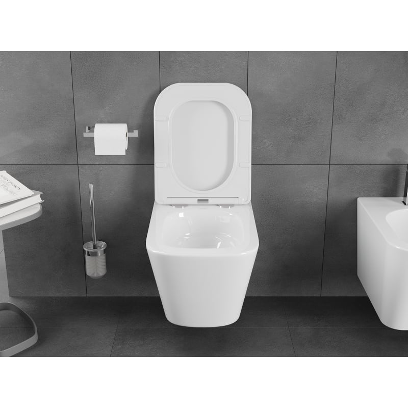 Mexen Teo miska wc Rimless Tornado z deską wolnoopadającą slim, duroplast, biała połysk - 30850600T