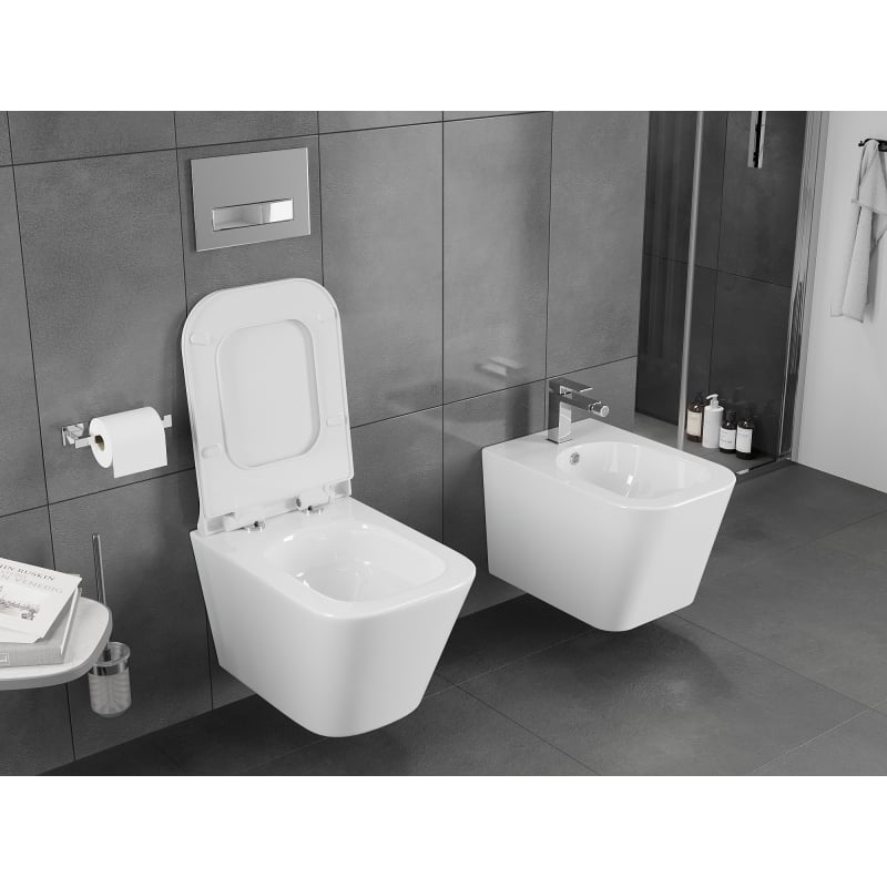 Mexen Teo miska wc Rimless Tornado z deską wolnoopadającą slim, duroplast, biała połysk - 30850700T