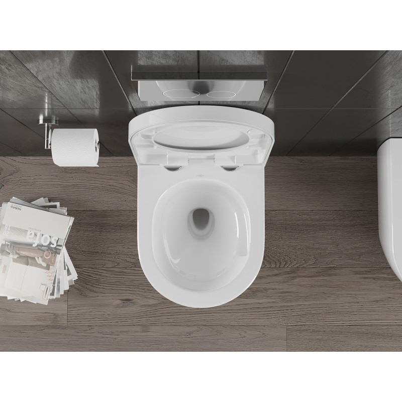Mexen Carmen miska wc Rimless Tornado z deską wolnoopadającą twarda, duroplast, biała połysk - 30880200T