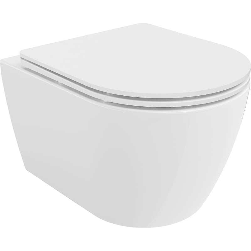 Mexen Carmen miska wc Rimless Tornado z deską wolnoopadającą slim, duroplast, biała połysk - 30880300T