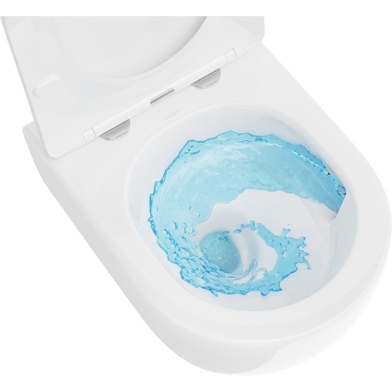 Mexen Carmen miska wc Rimless Tornado z deską wolnoopadającą slim, duroplast, biała połysk - 30880300T