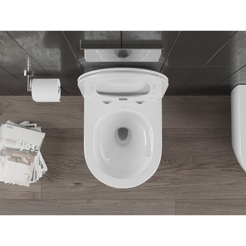 Mexen Carmen miska wc Rimless Tornado z deską wolnoopadającą slim, duroplast, biała połysk - 30880400T