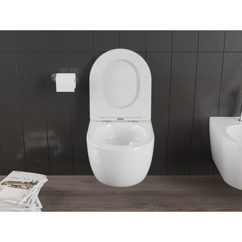 Mexen Carmen miska wc Rimless Tornado, biała połysk - 3388XX00T