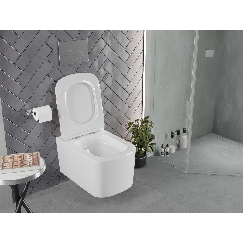 Mexen Vivo miska wc Rimless Tornado z deską wolnoopadającą slim, duroplast, biała połysk - 30610200T