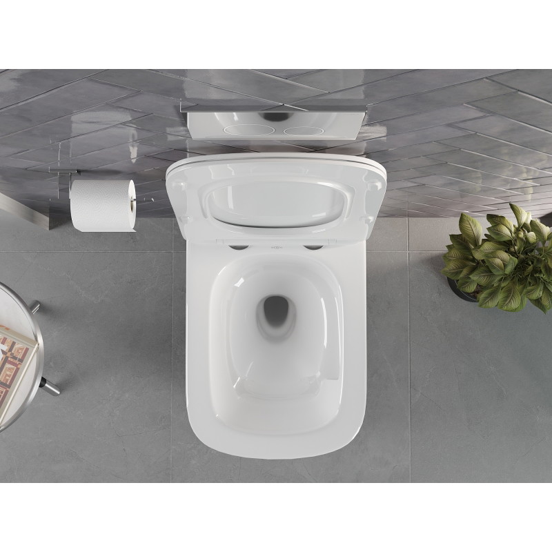 Mexen Vivo miska wc Rimless Tornado z deską wolnoopadającą slim, duroplast, biała połysk - 30610200T