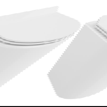 Mexen Rico miska wc Rimless Tornado z deską wolnoopadającą slim, duroplast, biała połysk - 30720100T