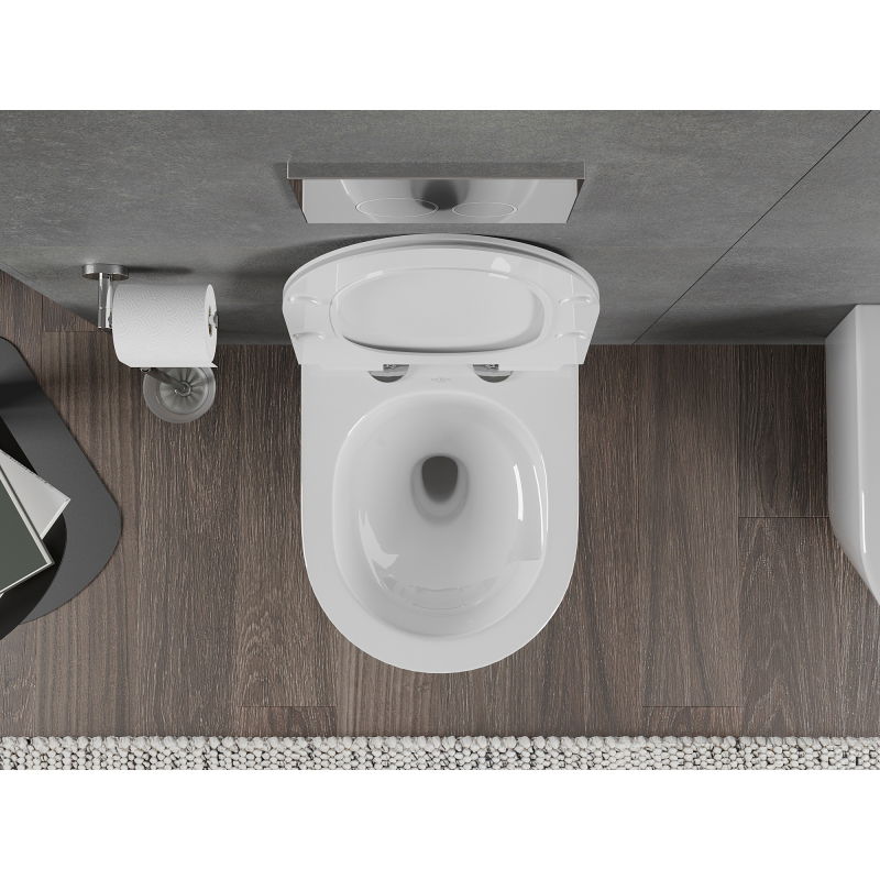 Mexen Rico miska wc Rimless Tornado z deską wolnoopadającą slim, duroplast, biała połysk - 30720100T