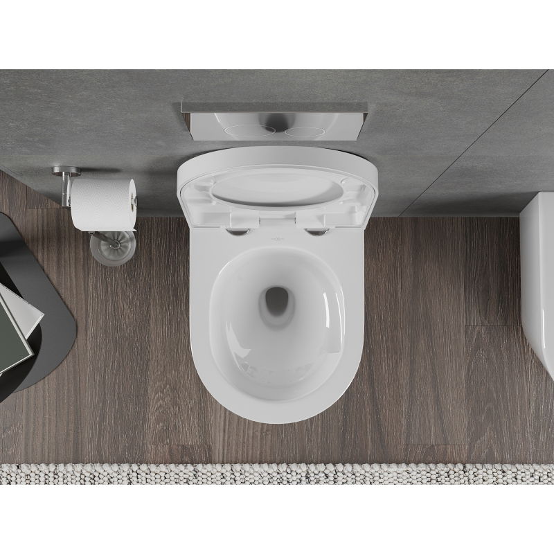 Mexen Rico miska wc Rimless Tornado z deską wolnoopadającą twarda, duroplast, biała połysk - 30720200T