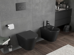 Mexen Rico miska wc Rimless Tornado, czarna mat - 3372XX85T