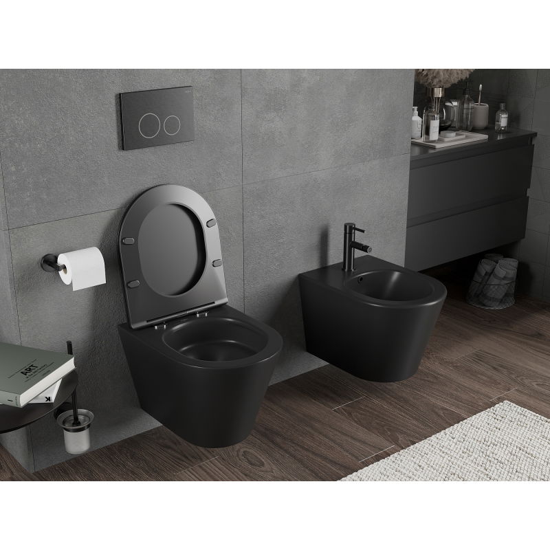 Mexen Rico miska wc Rimless Tornado, czarna mat - 3372XX85T