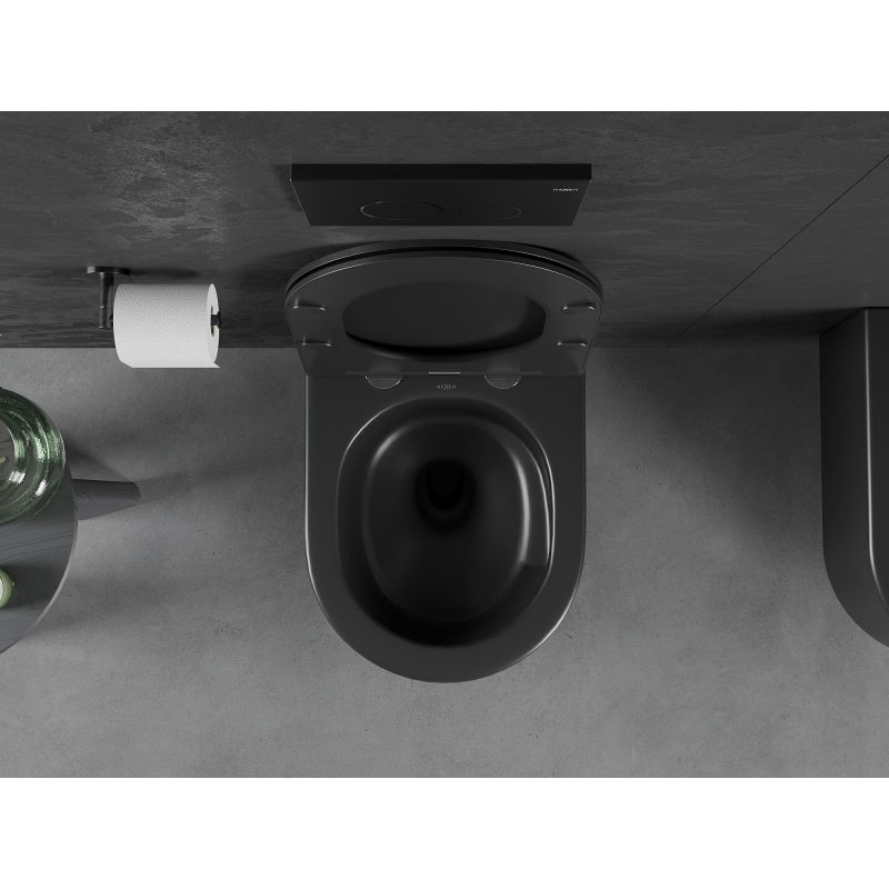 Mexen Sofia miska wc Rimless Tornado, czarna mat - 3354XX85T