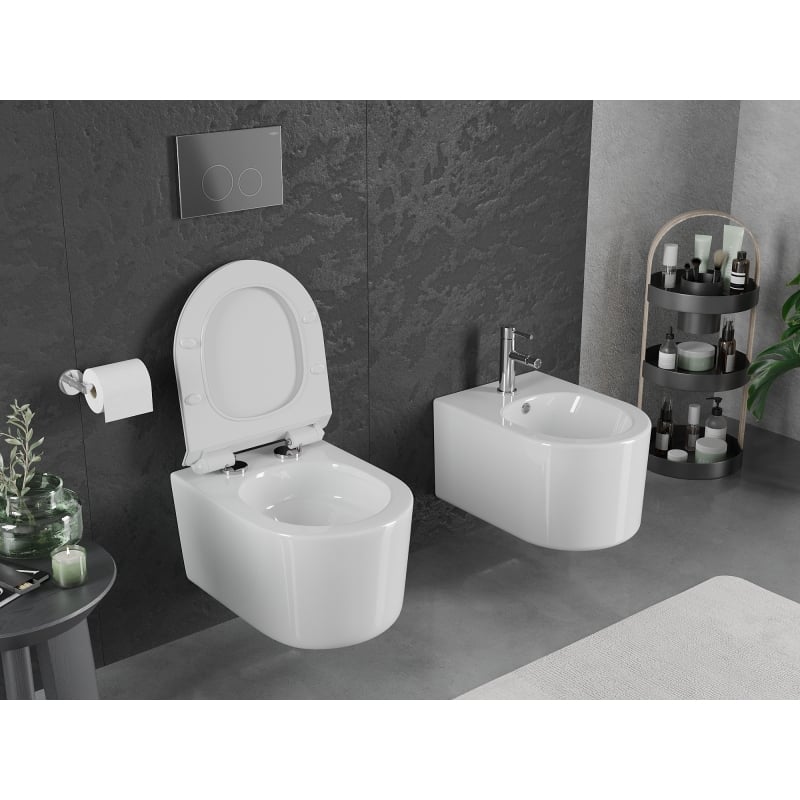 Mexen Sofia miska wc Rimless Tornado z deską wolnoopadającą slim, duroplast, biała połysk - 30540100T