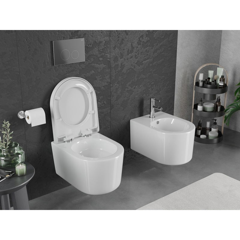Mexen Sofia miska wc Rimless Tornado z deską wolnoopadającą twarda, duroplast, biała połysk - 30540200T