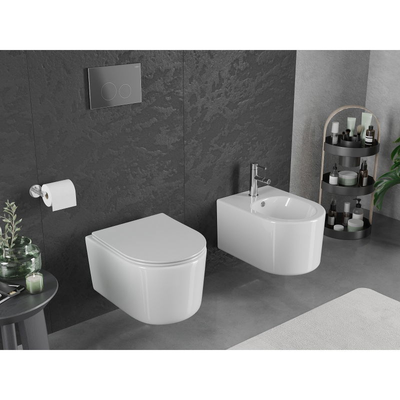 Mexen Sofia miska wc Rimless Tornado z deską wolnoopadającą slim, duroplast, biała połysk - 30540400T