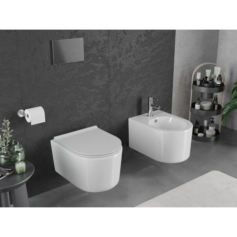 Mexen Sofia miska wc Rimless Tornado z deską wolnoopadającą slim, duroplast, biała połysk - 30540500T