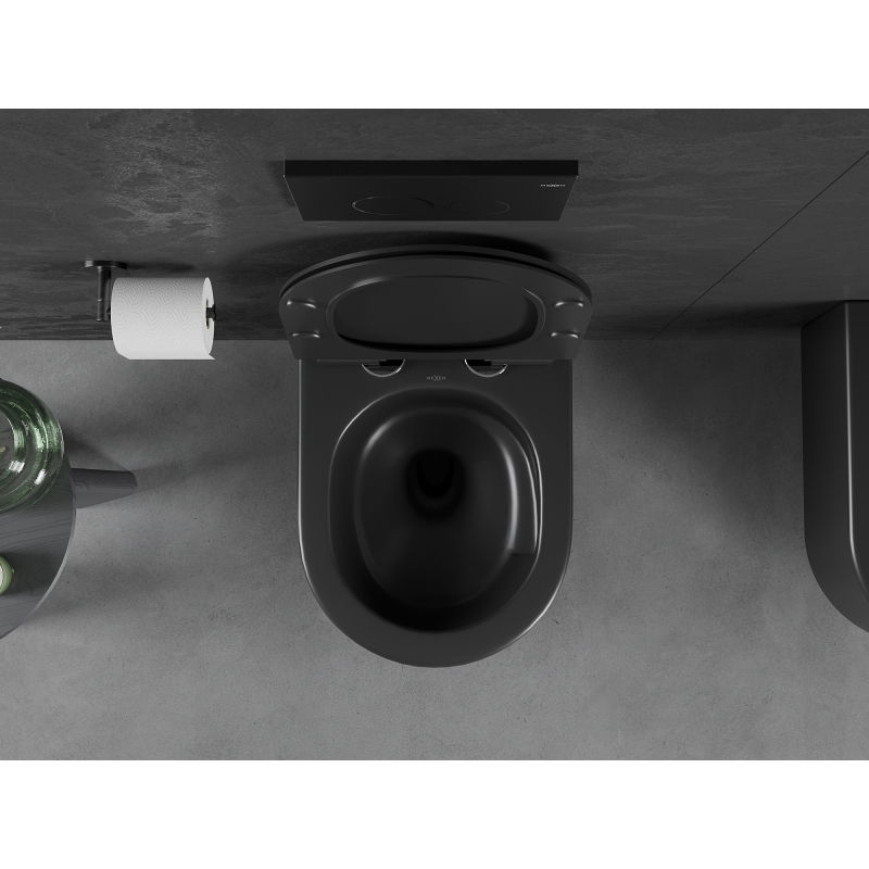 Mexen Sofia miska wc Rimless Tornado z deską wolnoopadającą slim, duroplast, czarna mat - 30540185T